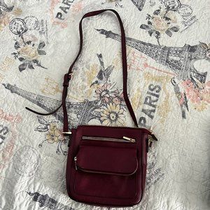 A New Day Crossbody Bag - Vegan Faux Leather - Excellent Condition - Dark Red